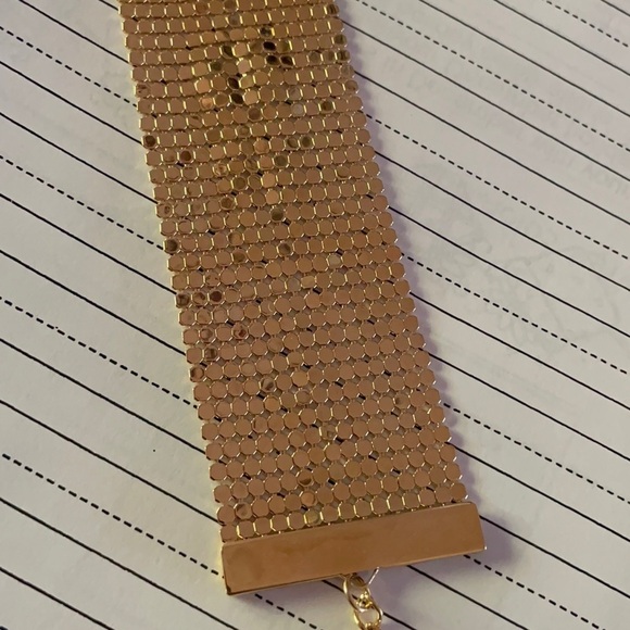 15ROW wide 14k yellow gold plated full bracelet NWT - Picture 3 of 6